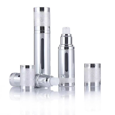 Aluminiowa butelka bez powietrza 50 ml srebrnego złota z różnymi pompami do kosmetyków