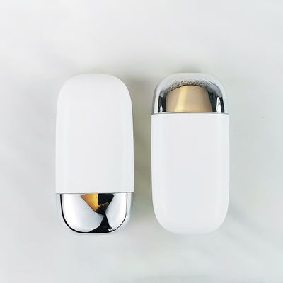 Hurtowa plastikowa butelka na krem przeciwsłoneczny PP z srebrną podwójną nakrętką w rozmiarach 30g i 50g