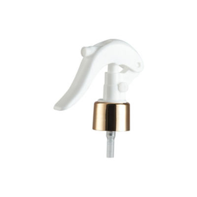 White Shiny Electroplated Mini Trigger Sprayer with Hollow Cone Spraying Shape and BPA Free for Personal Care