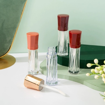 Różne kolory Oktogonalny Przenośny Plastic Lip Glaze Tube Okrągły kształt w aluminium / plastiku