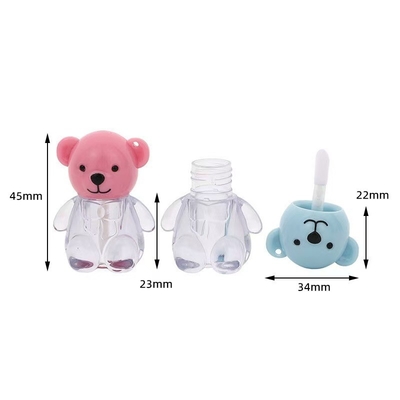 2 ml Cute Bear Head Cap Plastic Lip Glaze Tube w różnych kolorach z zamknięciem muszli i indywidualnym drukiem
