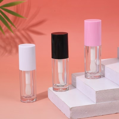 Biały, Czarny, Różowy Plastic Lip Glaze Tube With Brush, Customizable Logo