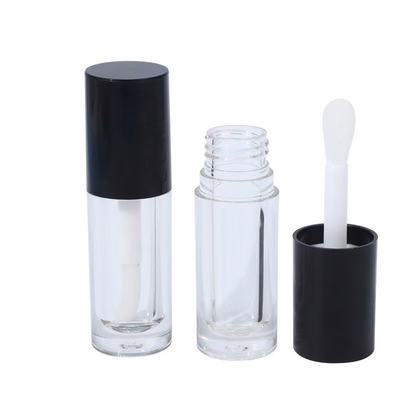 Biały, Czarny, Różowy Plastic Lip Glaze Tube With Brush, Customizable Logo