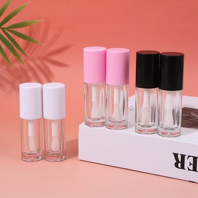 Biały, Czarny, Różowy Plastic Lip Glaze Tube With Brush, Customizable Logo
