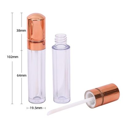 Głowa w złotym kolorze różowym, plastikowa czapka do ust, szklana rurka w stylu high-end 4,5 ml