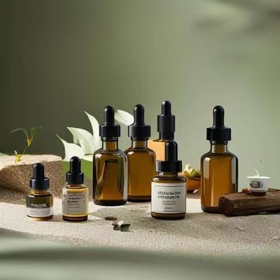 Przyjazna dla podróży butelka z ambarem z plastikową głową kroplówką i szklanym pipetą 5ml 10ml 30ml 50ml 100ml