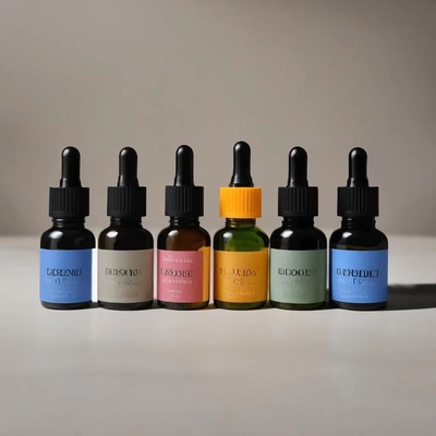 Przyjazna dla podróży butelka z ambarem z plastikową głową kroplówką i szklanym pipetą 5ml 10ml 30ml 50ml 100ml
