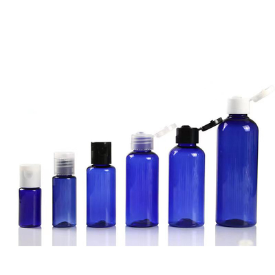 50 ml butelki z tworzyw sztucznych PET z wielobarwną czapką śrubkową do płynu