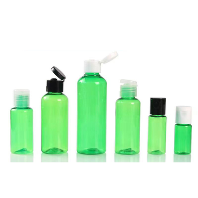 50 ml butelki z tworzyw sztucznych PET z wielobarwną czapką śrubkową do płynu