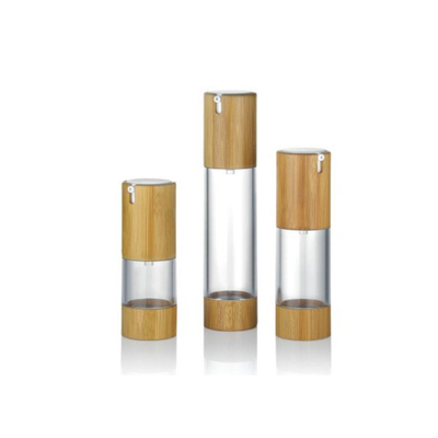 Aluminiowa drewniana 30 ml butelka bez powietrza z kolorystyką