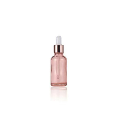Butelka z różowego szkła z zakraplaczem do olejków eterycznych 10ml-100ml