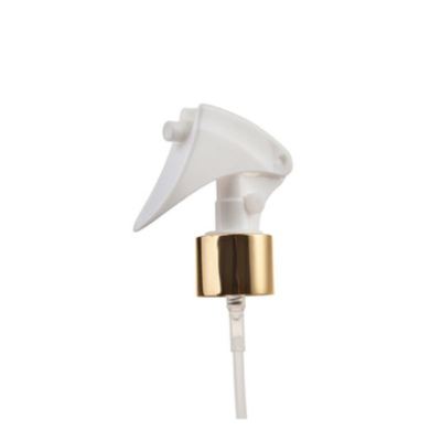 White Shiny Electroplated Mini Trigger Sprayer with Hollow Cone Spraying Shape and BPA Free for Personal Care