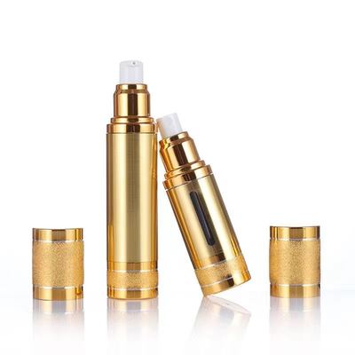 Luksusowa anodowana aluminiowa butelka z pompką bezpowietrzną, pusta, kosmetyczna, próżniowa, premium, pojemnik na serum do pielęgnacji skóry, wiele pojemności