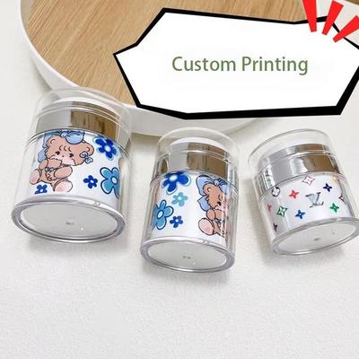 Pusty opakowanie Jar bez powietrza ze srebrnym ramieniem dla 100% ewakuacji produktu w kremie do twarzy i kremu do oczu