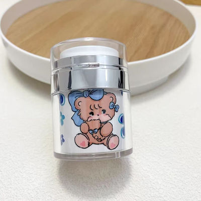 Pusty opakowanie Jar bez powietrza ze srebrnym ramieniem dla 100% ewakuacji produktu w kremie do twarzy i kremu do oczu