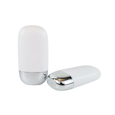 Hurtowa plastikowa butelka na krem przeciwsłoneczny PP z srebrną podwójną nakrętką w rozmiarach 30g i 50g