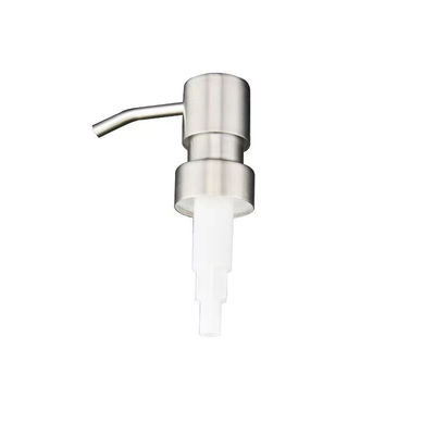 28/410 Long Nozzle Plastic Lotion Pump with Stainless Steel Shell and Ribbed Collar