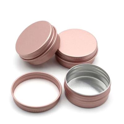 Luksusowy aluminiowy słoik kosmetyczny w kolorze różowego złota z zakrętką