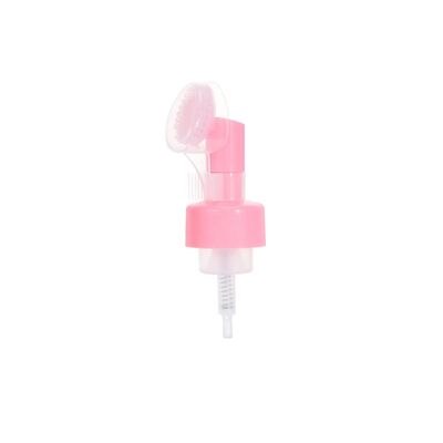 42/43mm Foam Pump with Silicone Brush for Facial Cleansing - Leak-Proof Cosmetic Pump Dispenser