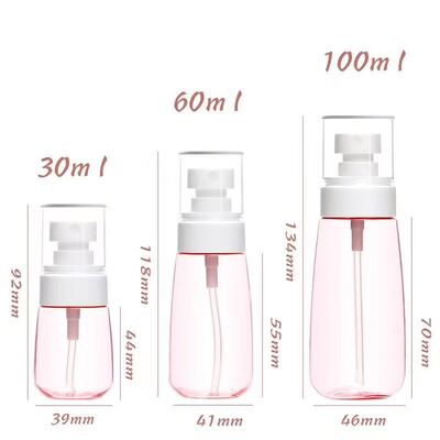 30/60/100ML Premium Refillable Cosmetic Dispenser PET Mist Spray Bottle  Lotion Conditioner Hand Sanitizer