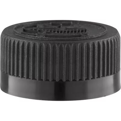 20mm 24mm 28mm Czarne pasmowe gładkie plastikowe śrubkowe czapki indukcyjne uszczelniające uszczelnienie do butelek kosmetycznych