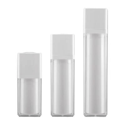 Wypłata hurtowa kształt kwadratowy 15 ml 30 ml 50 ml butelka bezprzewodowa z pompą rotacyjną do pielęgnacji skóry